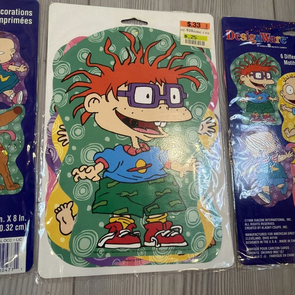 Lot 3 NEW Rugrats 1998 DesignWare Decorations Pack of 6 Vtg NOS Nickelodeon 90's